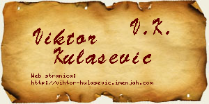 Viktor Kulašević vizit kartica